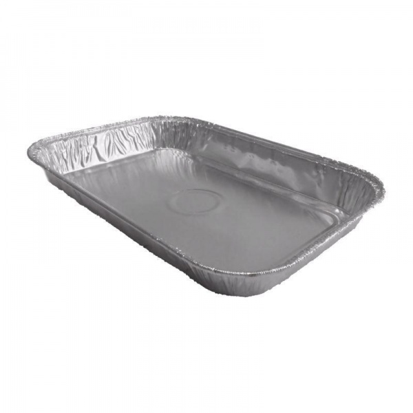 FOIL5001 - Rectangular Tray Bake Foil Container - 1 Inch Deep -  7.44 x 4.96 x 0.98'' (3234PL) x 1000